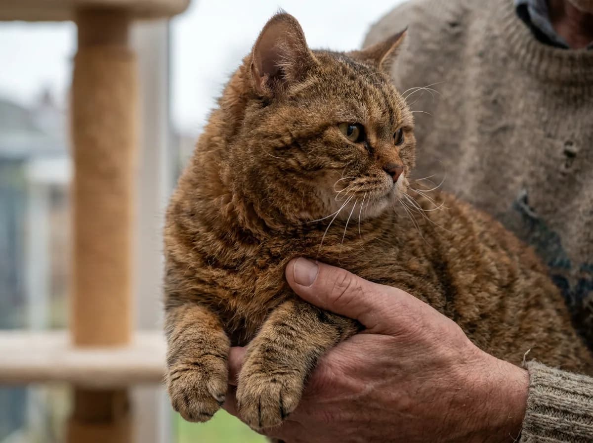 Close view of an American Wirehair’s crimped coat and whiskers