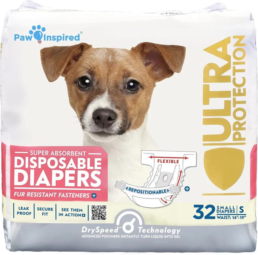 Paw Inspired Ultra Protection disposable female dog diapers package