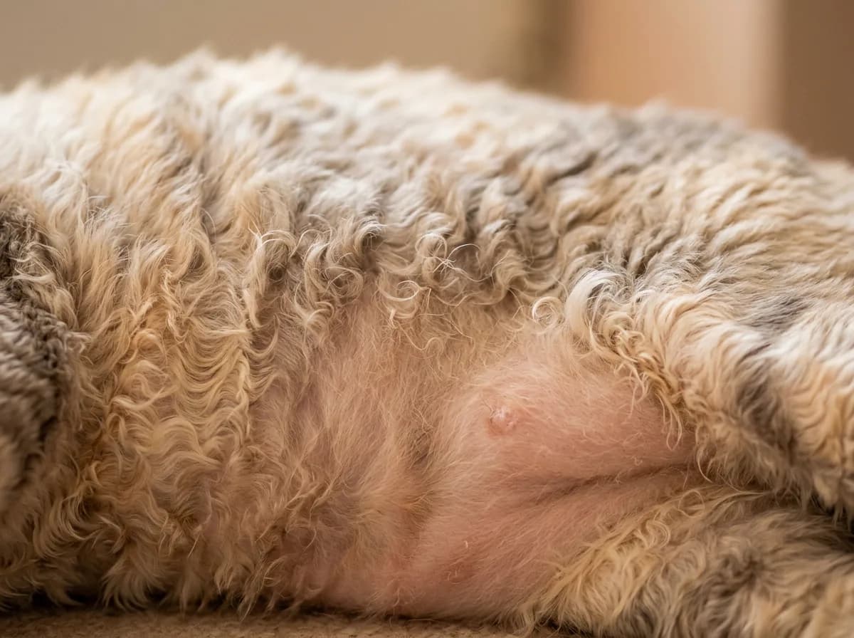 Close-up of a Devon Rex cat's short wavy suede coat with a sparse belly patch
