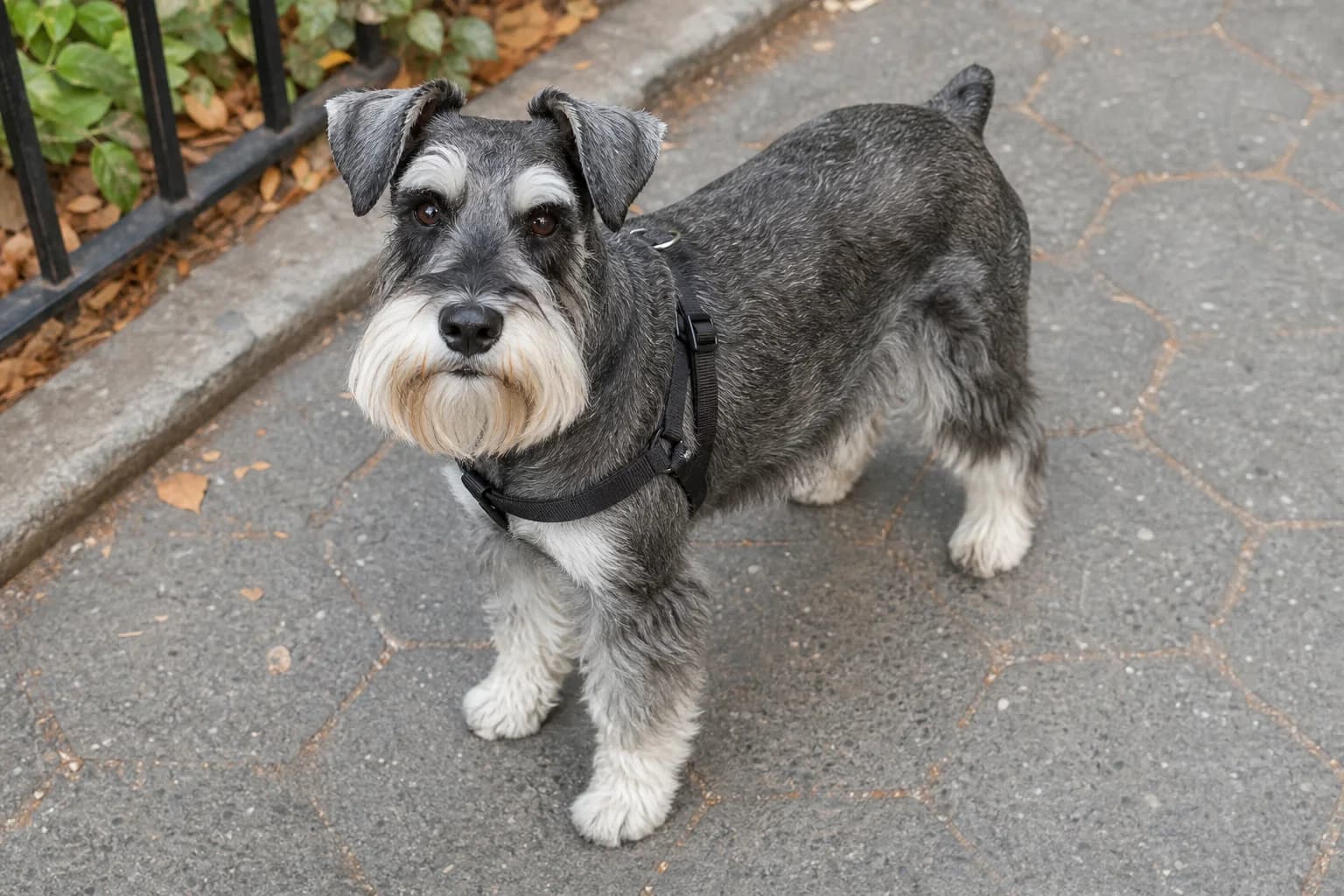 Identify a healthy adult Miniature Schnauzer in a real home setting