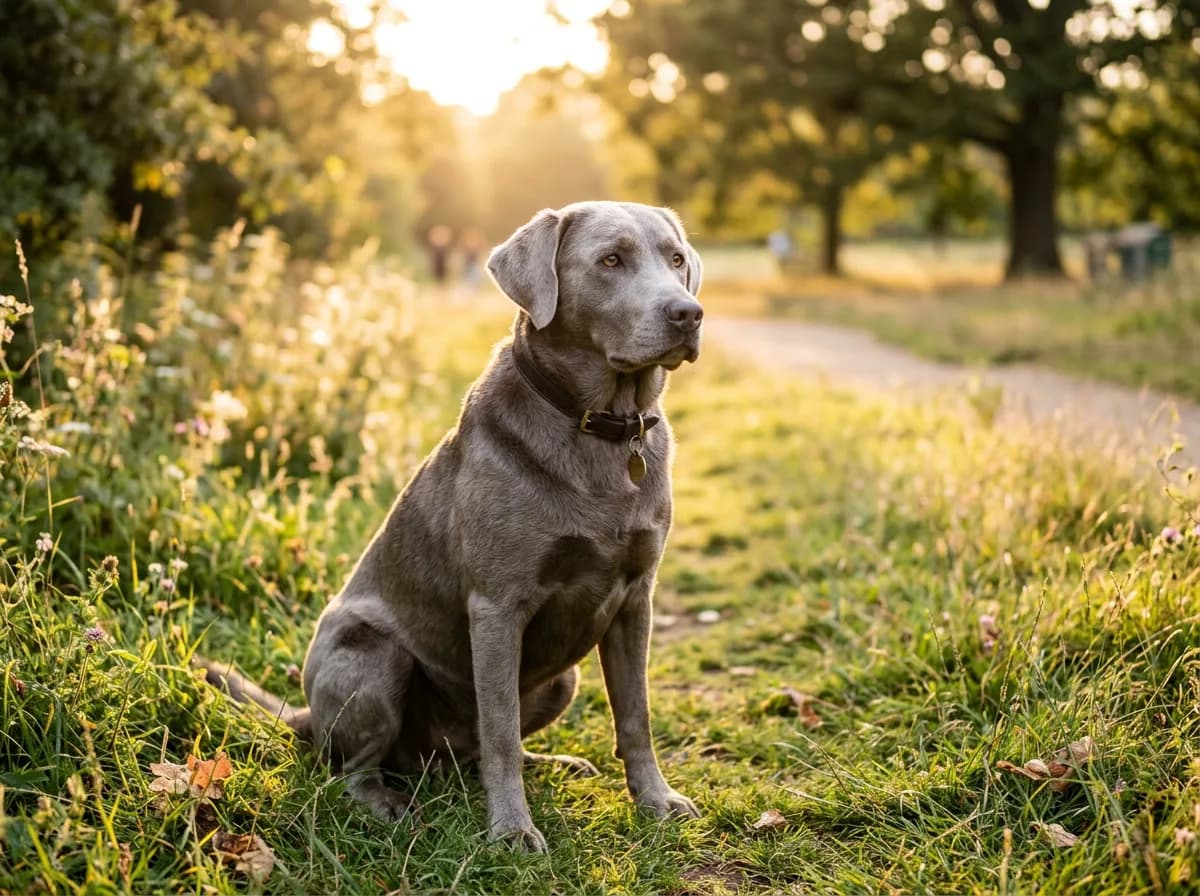 a silver Labrador retriever with its distinctive grey dilute coat illustrating The controversy: what the breed clubs actually say