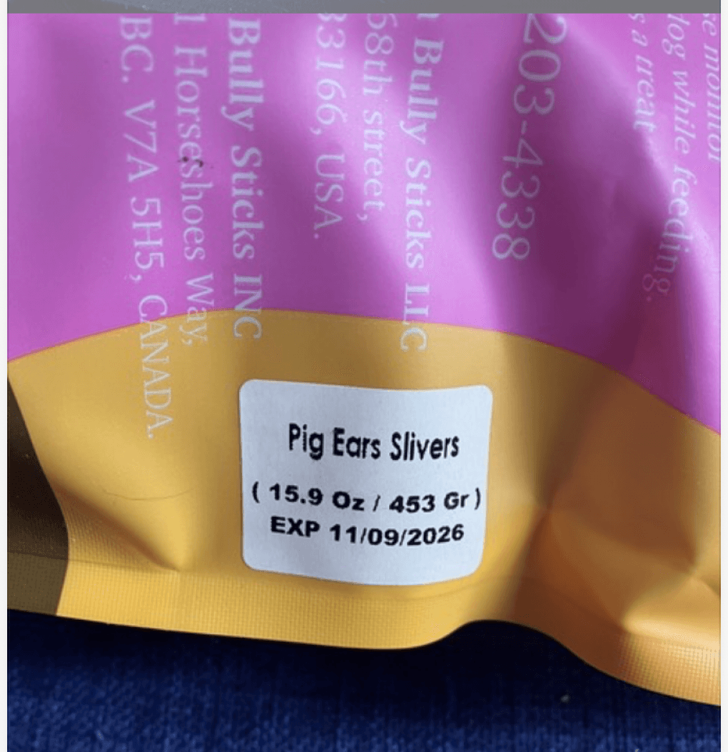 Recalled: Supercan Bulk Recalls Pig Ear Slivers Pet Treats Due to Salmonella Contamination (April 2, 2025)