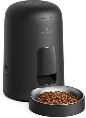 Petlibro Air automatic feeder dispensing food into a stainless bowl