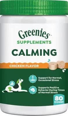 Greenies Calming chicken flavored soft chews for dogs, 80-count jar