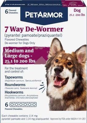 PetArmor 7 Way Dewormer chewables for medium and large breed dogs