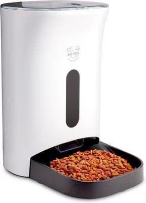 Arf Pets white 18-cup large-hopper automatic dog and cat feeder