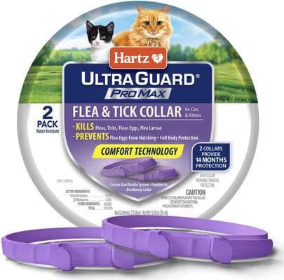 Hartz UltraGuard ProMax Flea and Tick Collar for Cats, purple, 2 count