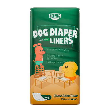 PAWPANG Large and Extra Large dog diaper liner packaging.