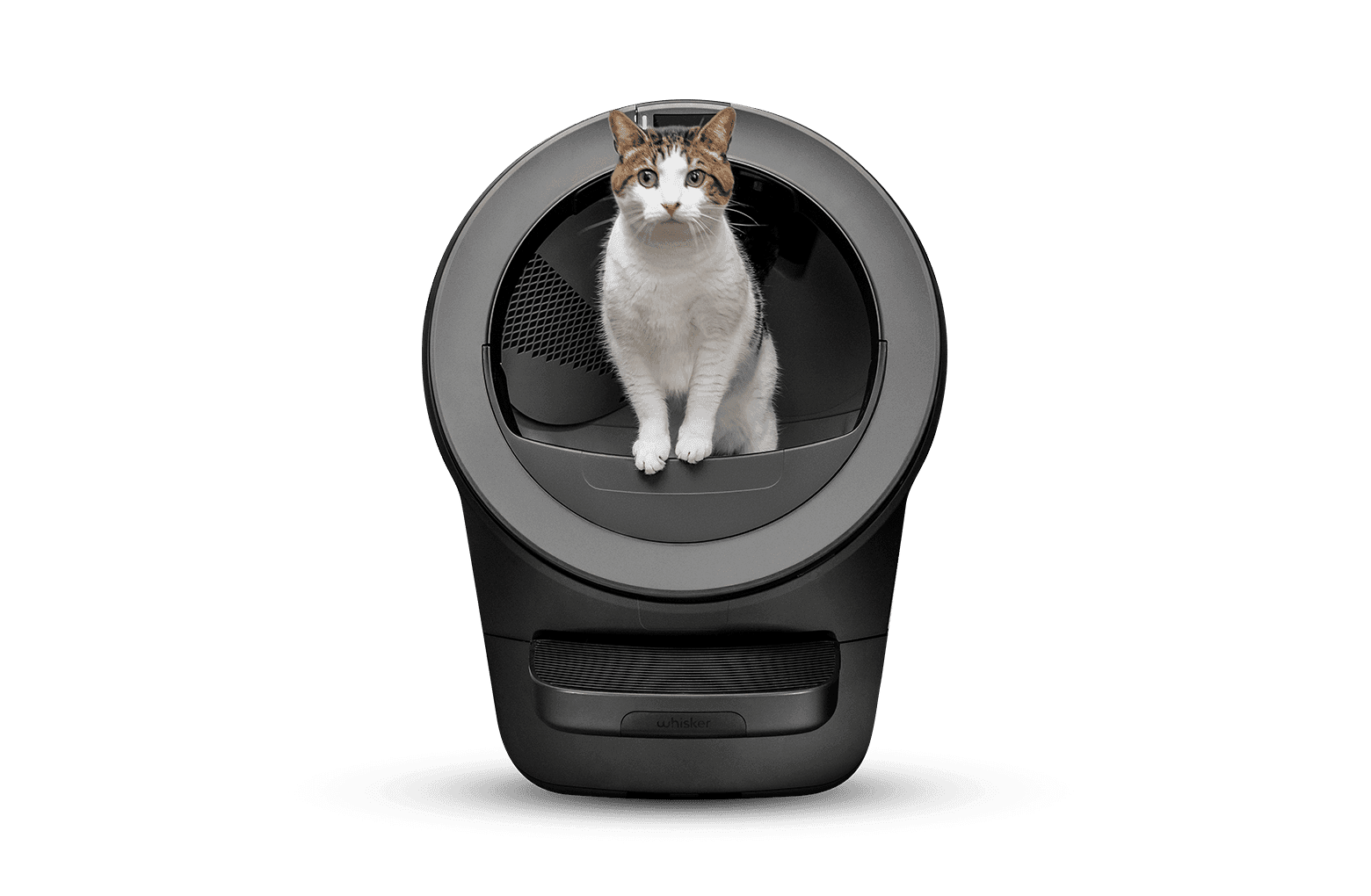 Whisker Litter-Robot 5 self-cleaning litter box with cat