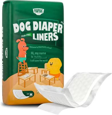 PAWPANG Disposable Dog Diaper Liners, medium, 100 count