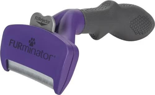 FURminator Short Hair Cat Deshedding Tool, Purple, Medium