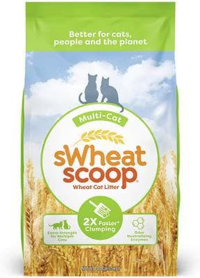 sWheat Scoop Multi-Cat Natural Clumping Wheat Cat Litter, 14-lb bag