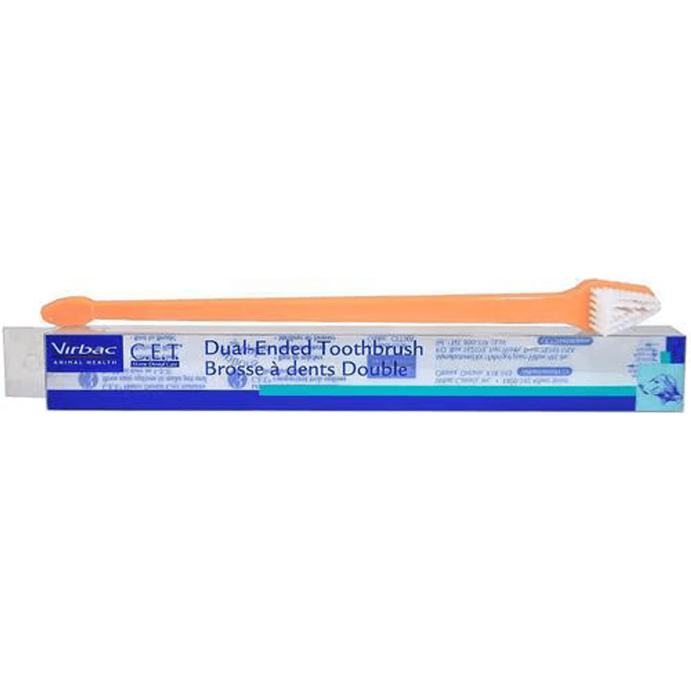 Virbac C.E.T. dual-ended dog and cat toothbrush with box
