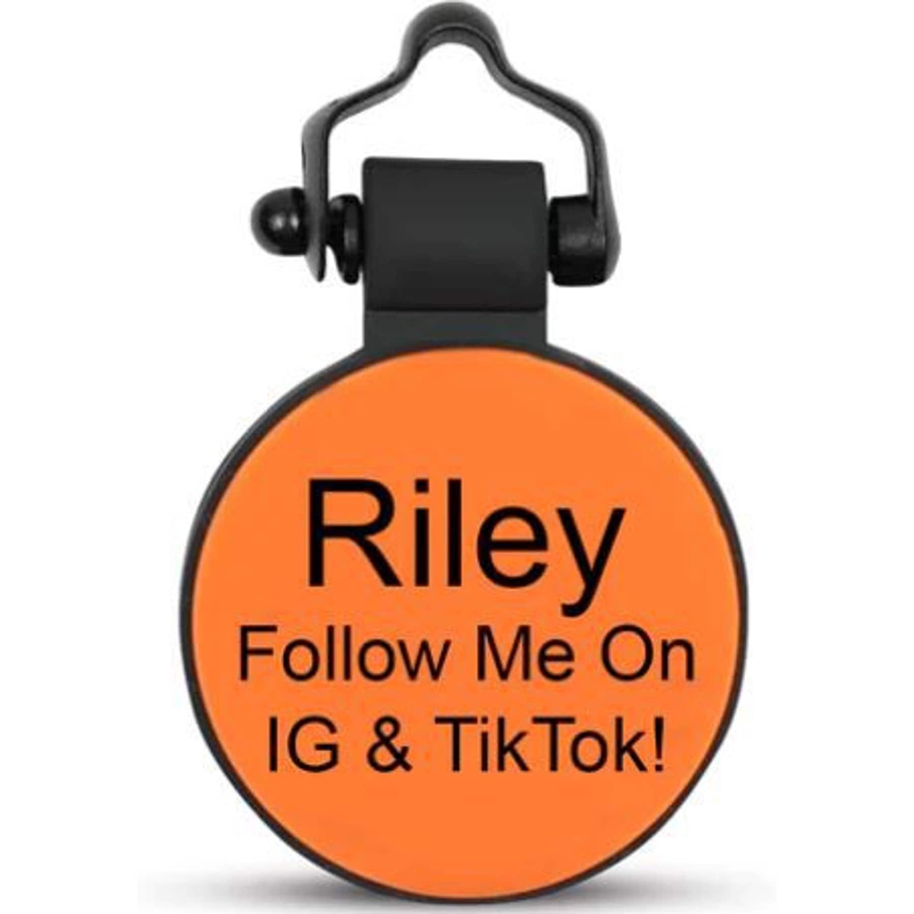 SiliDog The Silent Pet Tag Silicone MiniTag Personalized Dog & Cat ID Tag, Orange