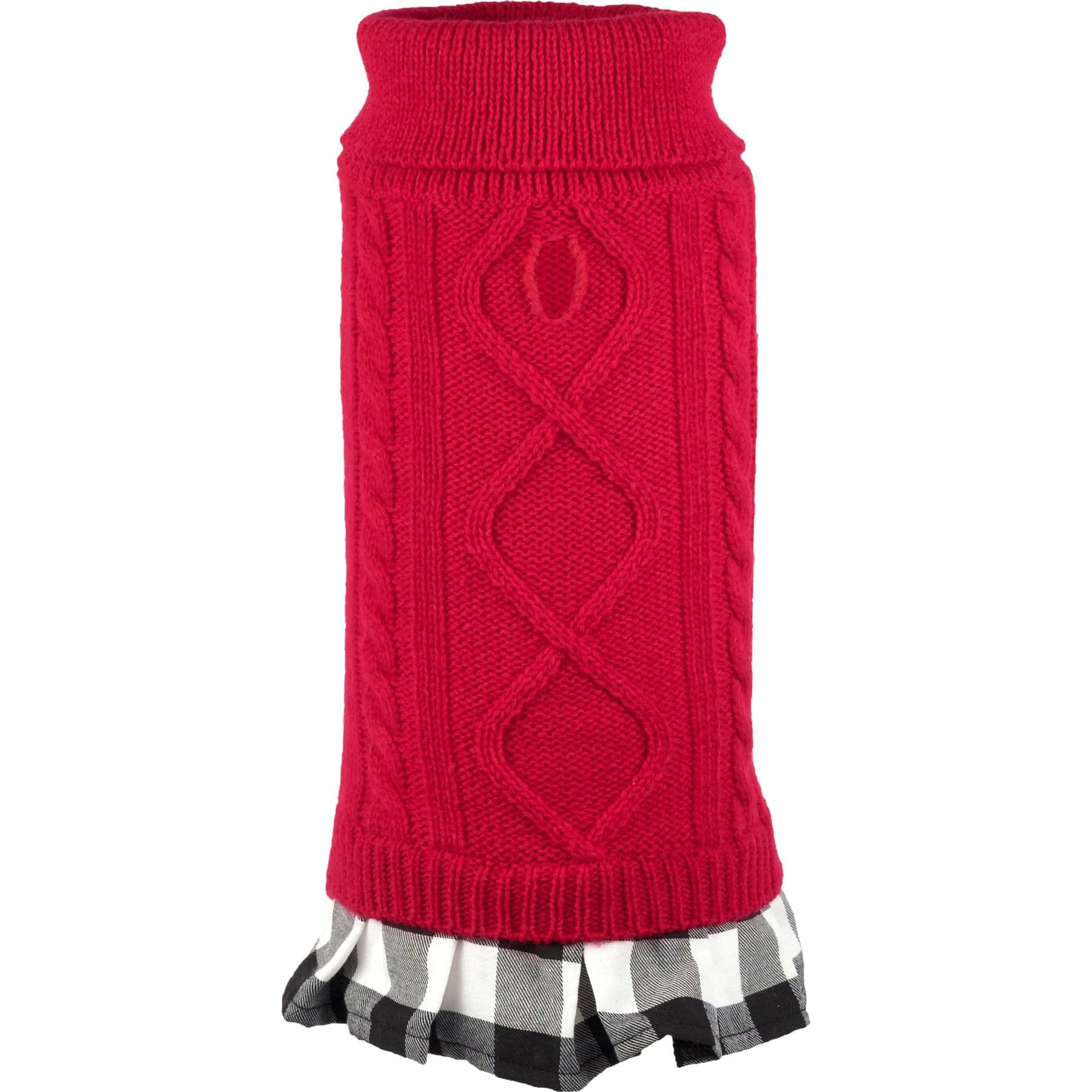 The Worthy Dog Turtleneck Dog Sweater, Red, Small