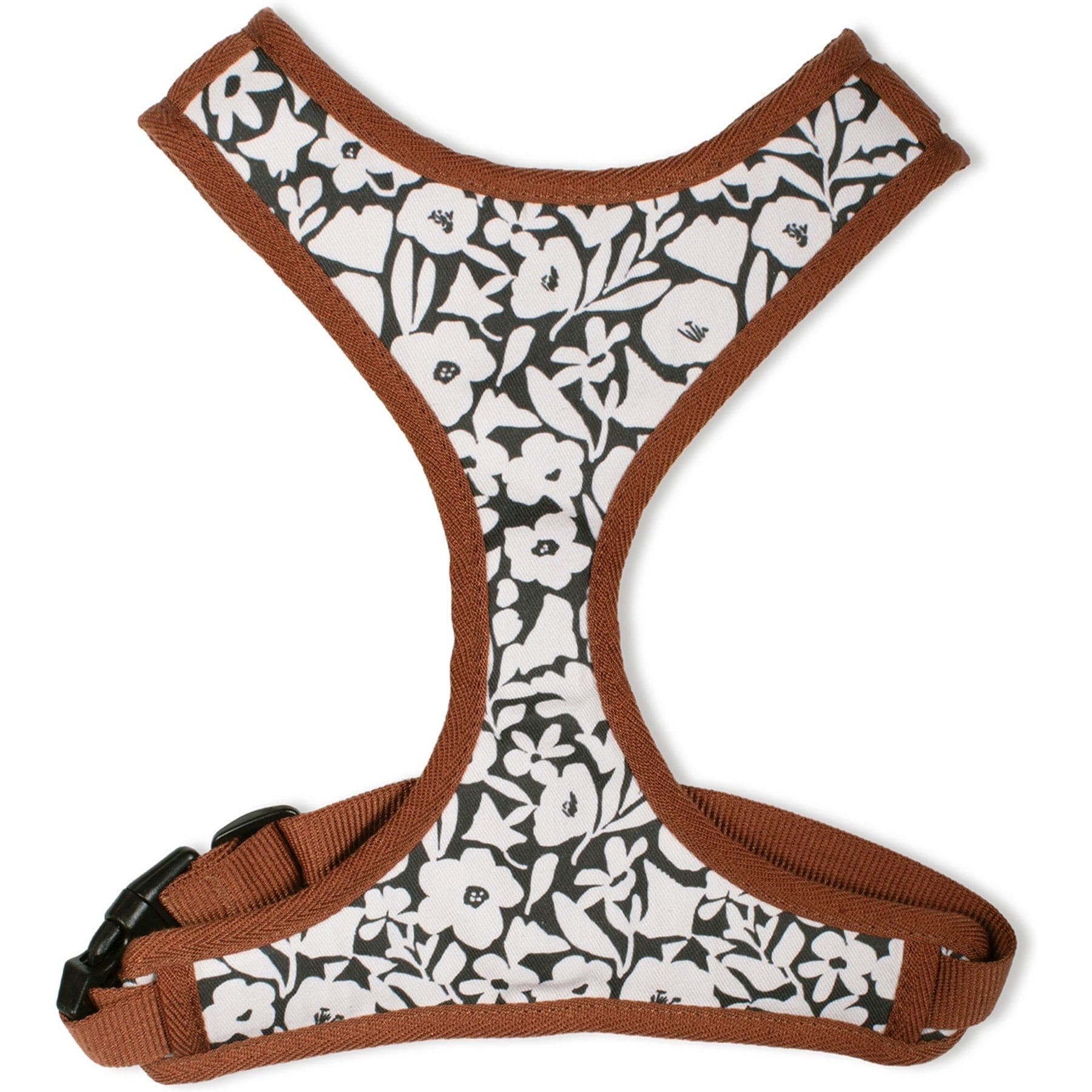 Pet Shop by Fringe Studio Charcoal Floral Dog Harness, Medium: 17 to 22-in chest girth