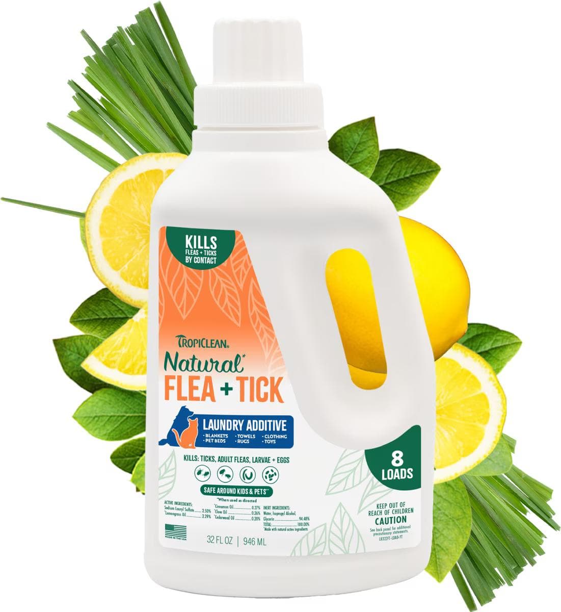 TropiClean Natural Flea and Tick Laundry Additive 32 ounce bottle