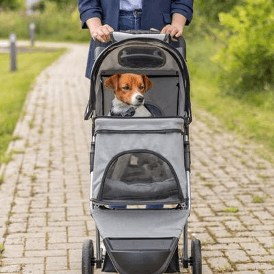 TRIXIE foldable cat and dog stroller in gray