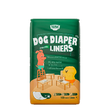 PAWPANG Medium dog diaper liner packaging.