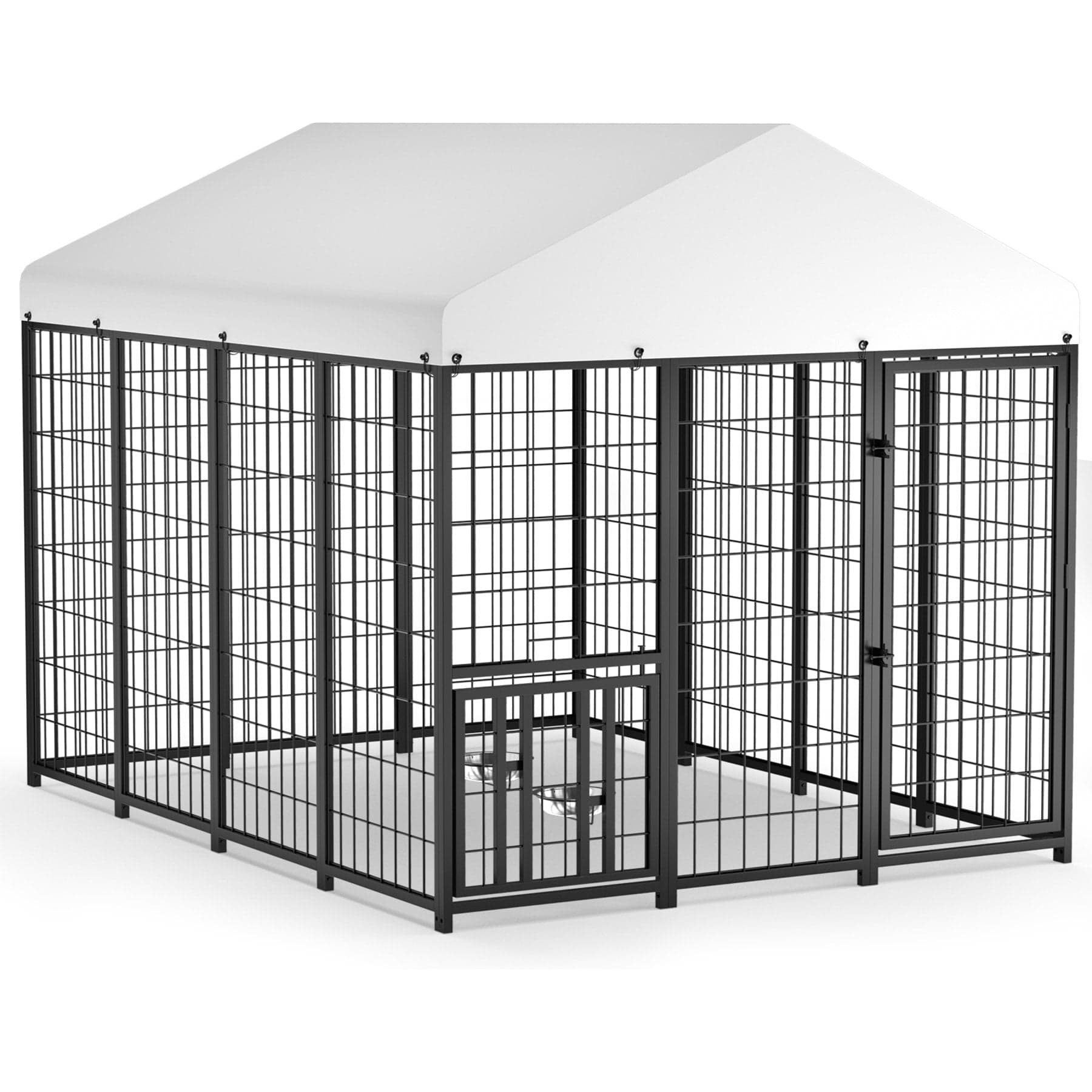 Pawvilion Outdoor Dog Kennel, Black, 6 x 8-ft