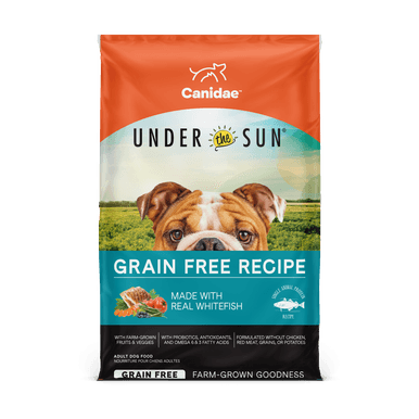 Canidae Under the Sun grain-free whitefish dog food bag