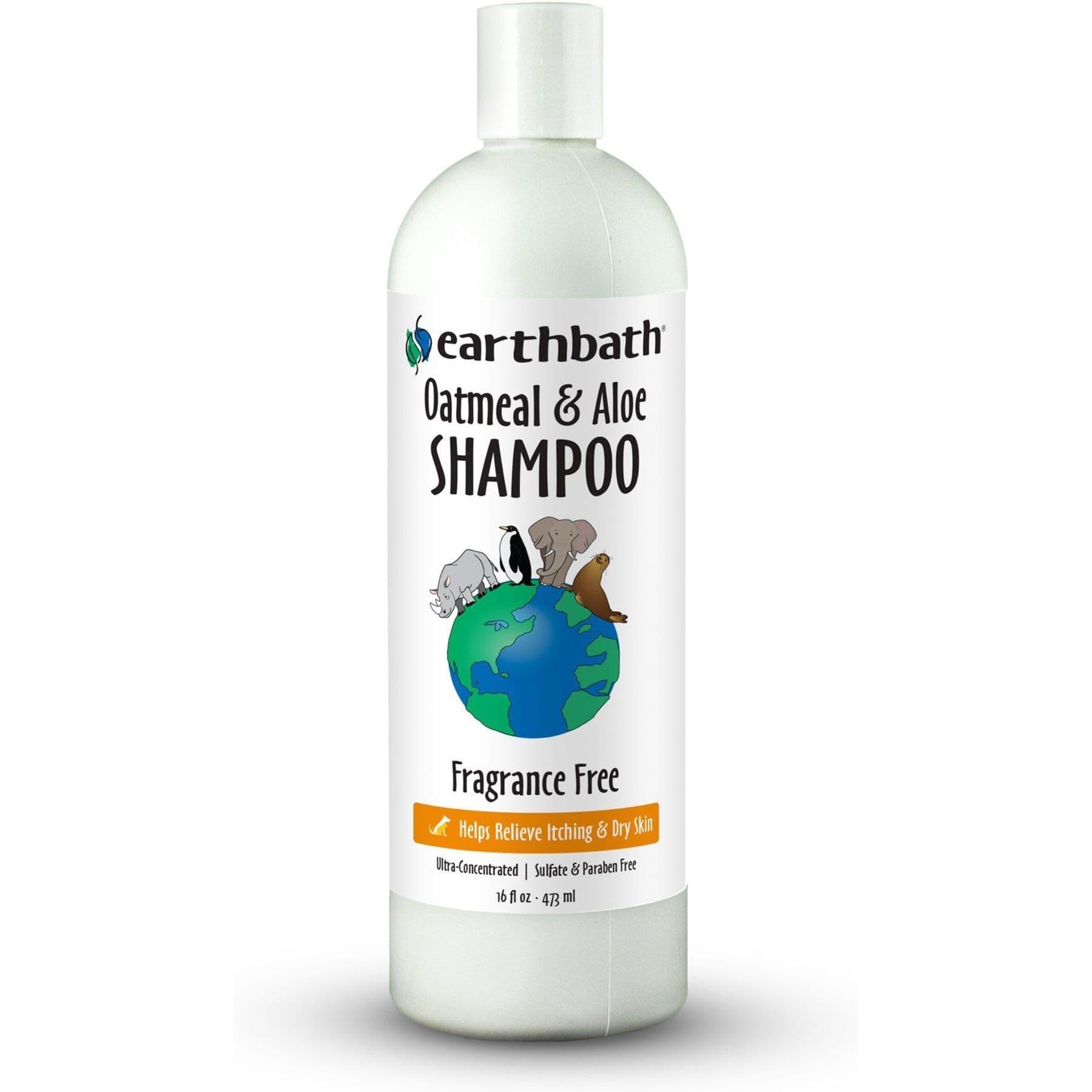 Earthbath Oatmeal and Aloe Itch Relief fragrance-free dog and cat shampoo, 16-ounce bottle