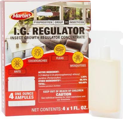 Martin's I.G. Regulator insect growth regulator concentrate box with four one-ounce ampules