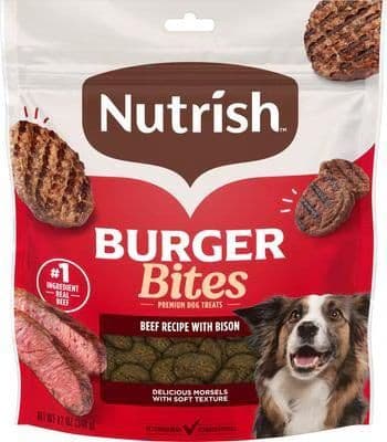 Rachael Ray Nutrish Burger Bites beef and bison grain-free dog treats, 12-oz bag