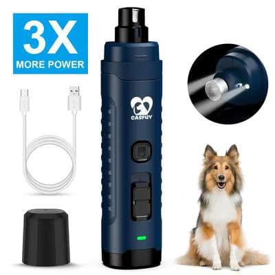 Casfuy Quiet 2 LED dog and cat nail grinder in dark blue
