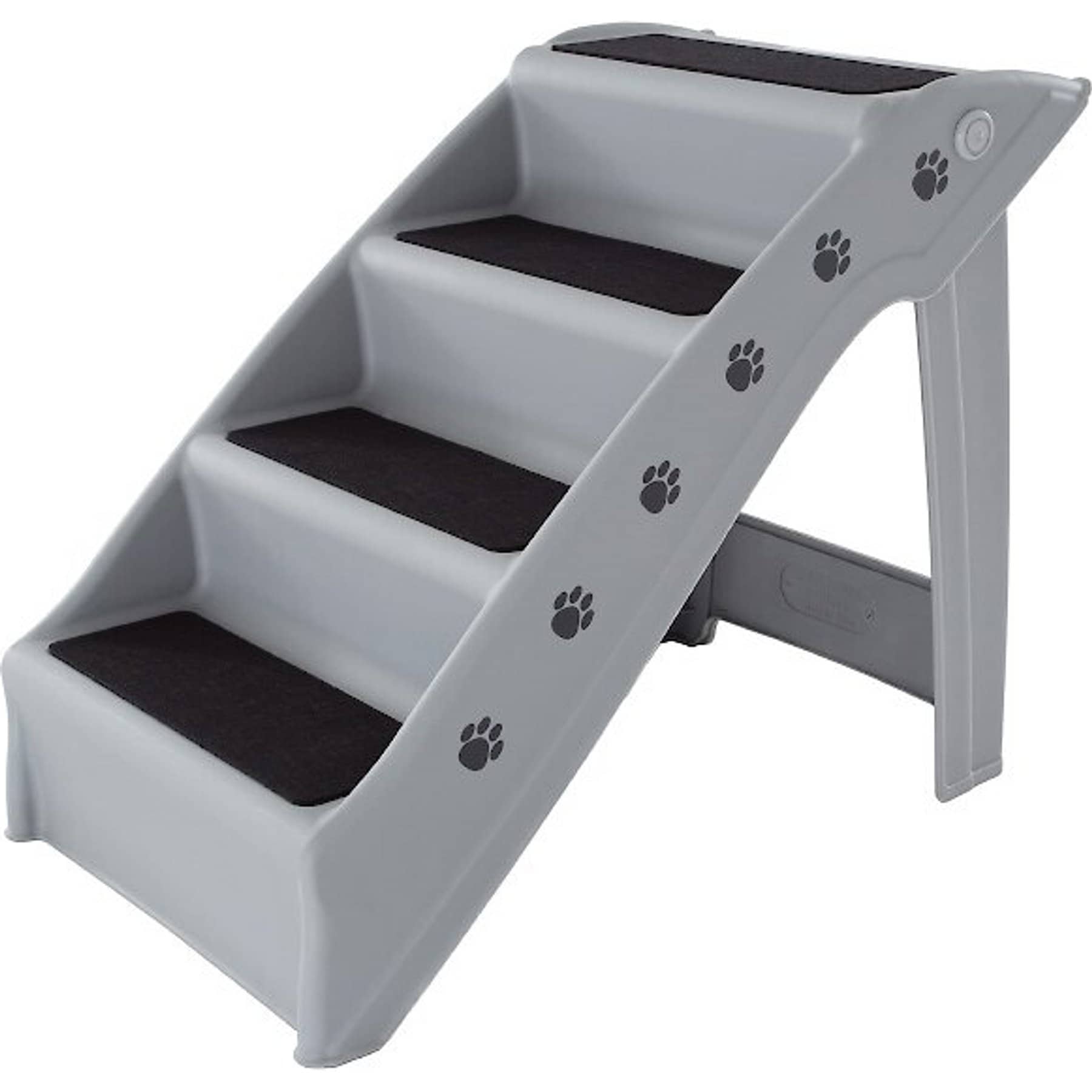 Pet Adobe Folding Dog & Cat Steps, Gray, 4 Step- Large