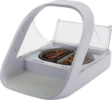SureFeed Feeder Connect white microchip automatic dog and cat feeder with split bowls