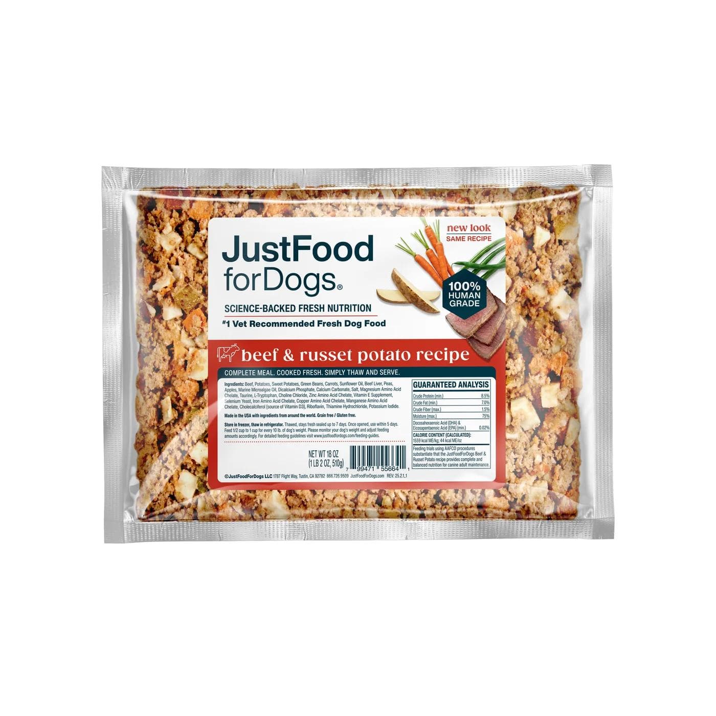JustFoodforDogs Beef & Russet Potato