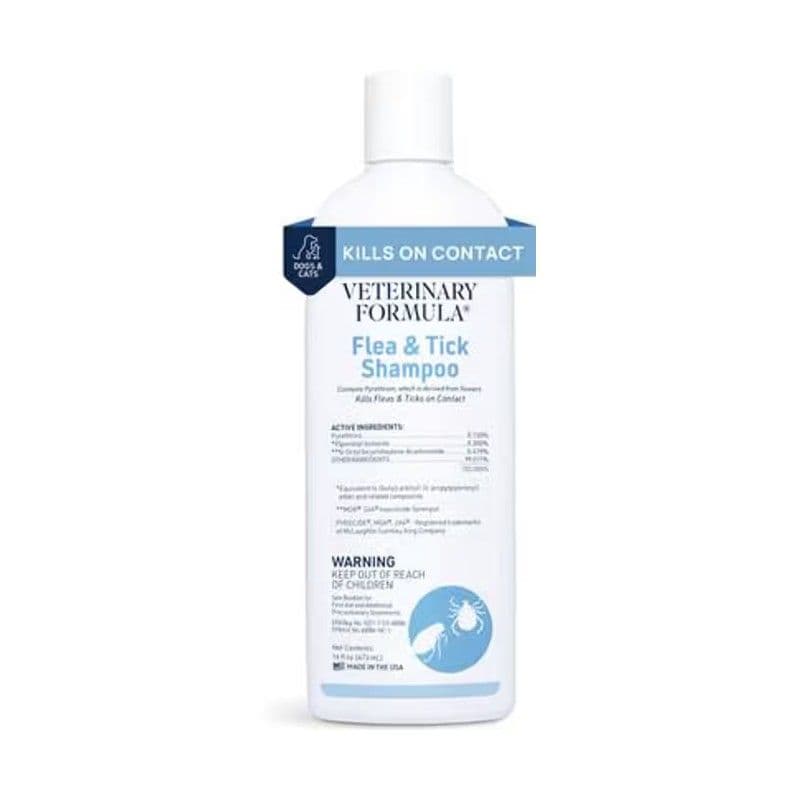 Veterinary Formula Clinical Care flea and tick medicated shampoo for dogs and cats, 16 fl oz bottle