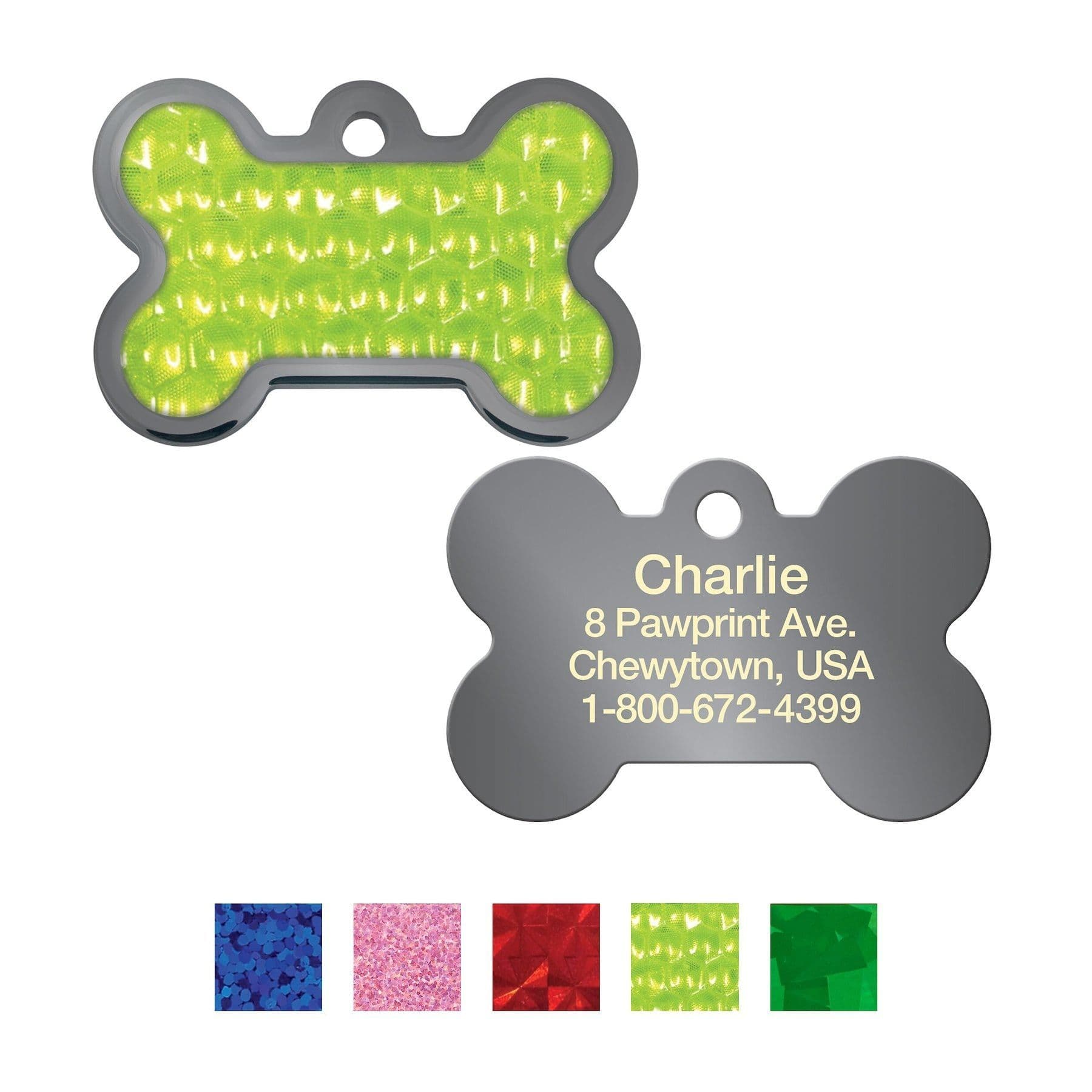 Quick-Tag Personalized Dog ID Tag, Reflective