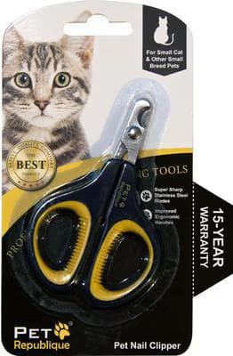Pet Republique Symmetrical Cat Nail Clipper in yellow and black packaging