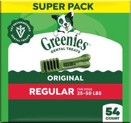Greenies Regular Natural Original Chicken Flavor Dental Dog Treats, 54 count