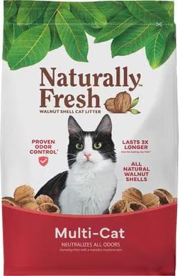 Naturally Fresh Multi-Cat Unscented Clumping Walnut Cat Litter, 26-lb bag