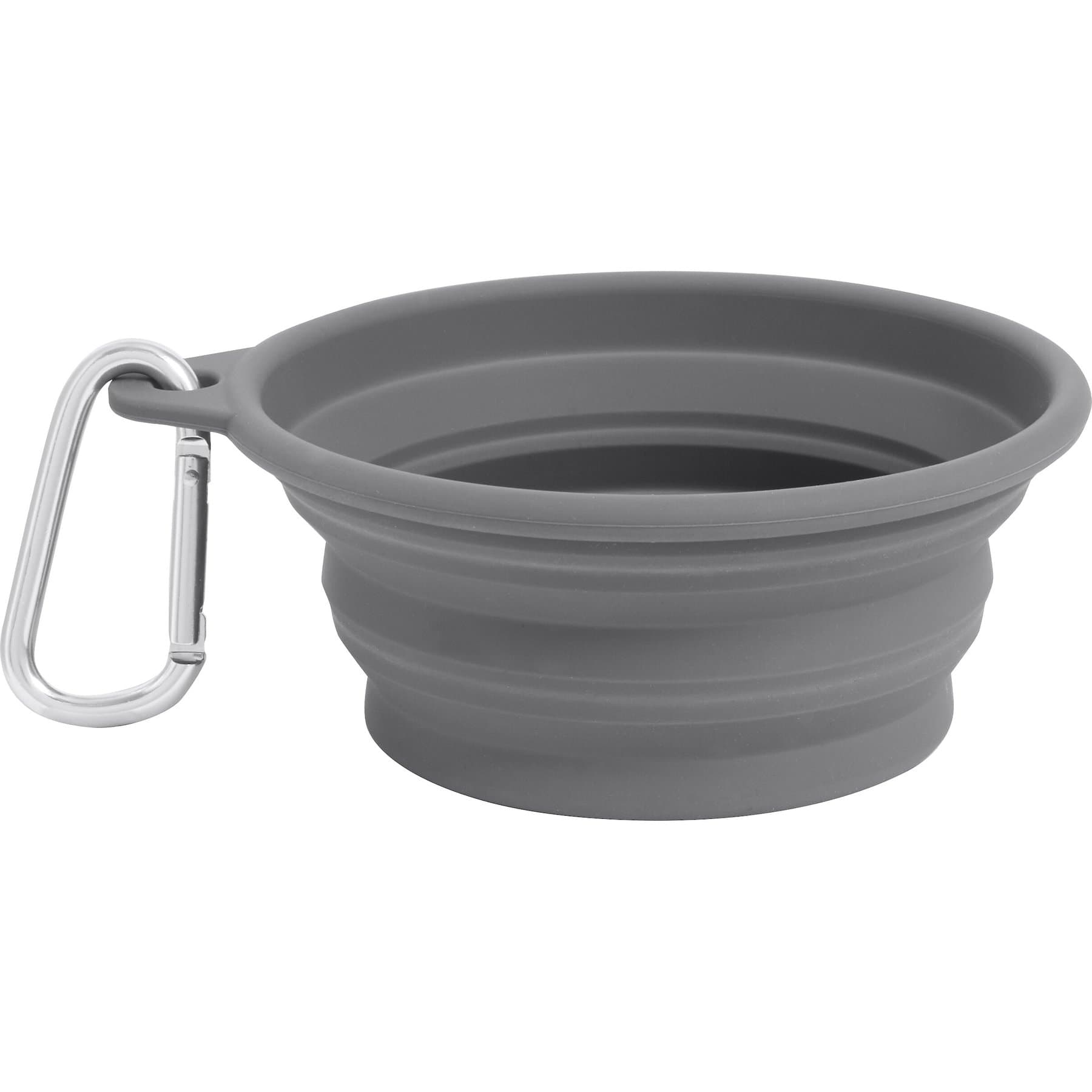 Frisco Silicone Collapsible Travel Bowl with Carabiner, Gray, Small: 1.5 cup