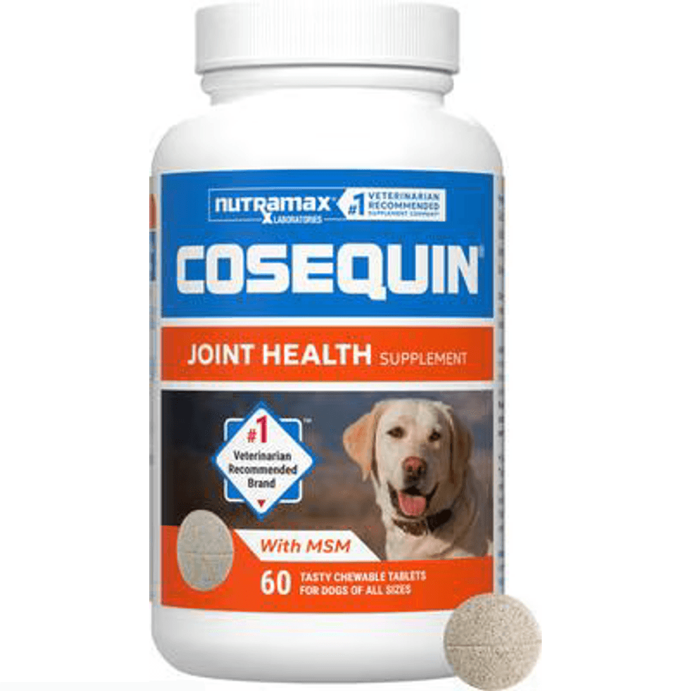Nutramax Cosequin Joint Health chewable tablets bottle for dogs, with MSM, 60 count