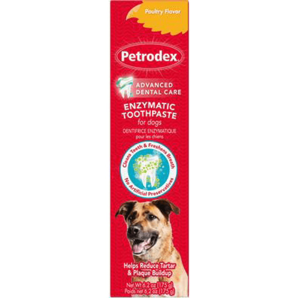 Sentry Petrodex veterinary strength enzymatic dog toothpaste box, poultry flavor