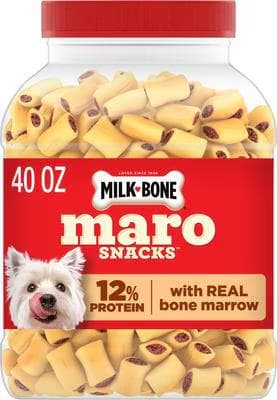 Milk-Bone MaroSnacks Real Bone Marrow Small Dog Treats, 40 oz tub