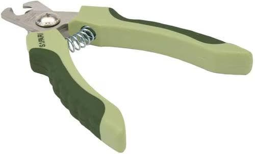 Safari Professional plier-style nail trimmer with green handles
