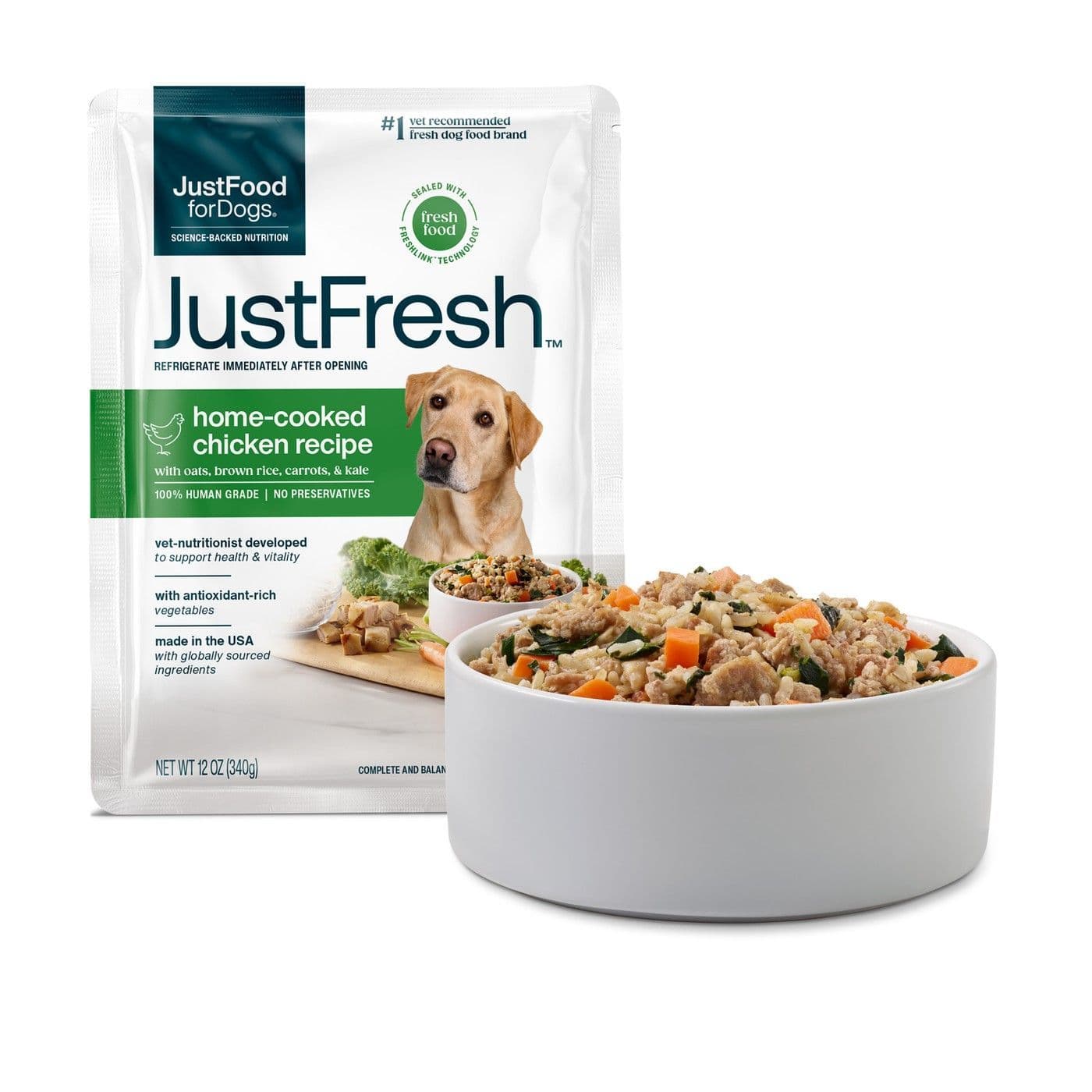JustFoodForDogs JustFresh Home-Cooked Chicken genuine product packaging