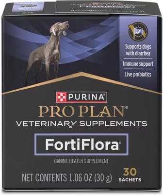 Purina Pro Plan FortiFlora probiotic supplement box for dogs