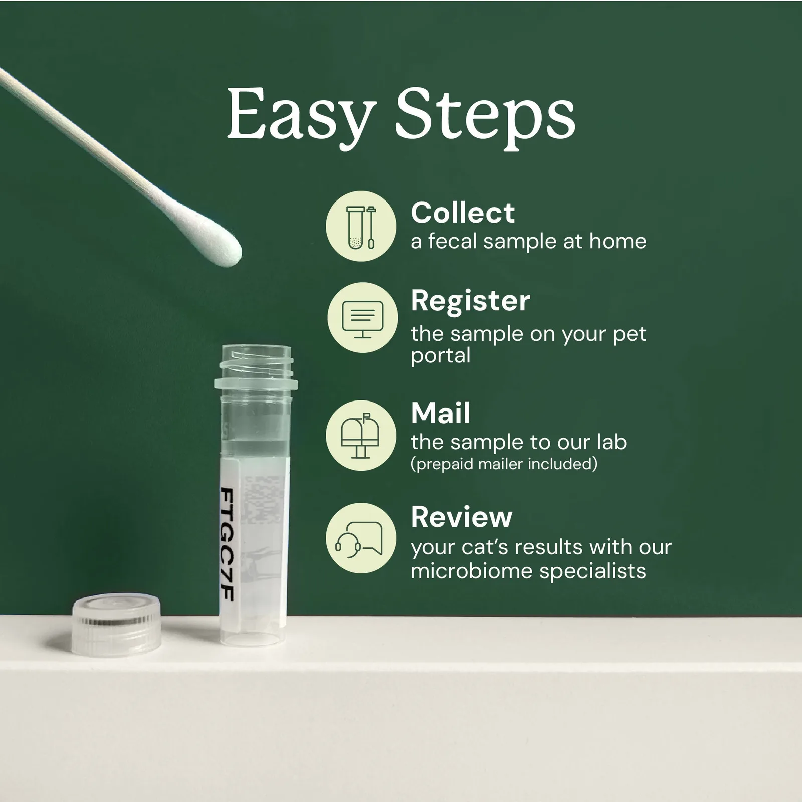Official Animal Biome cat microbiome sample-collection steps