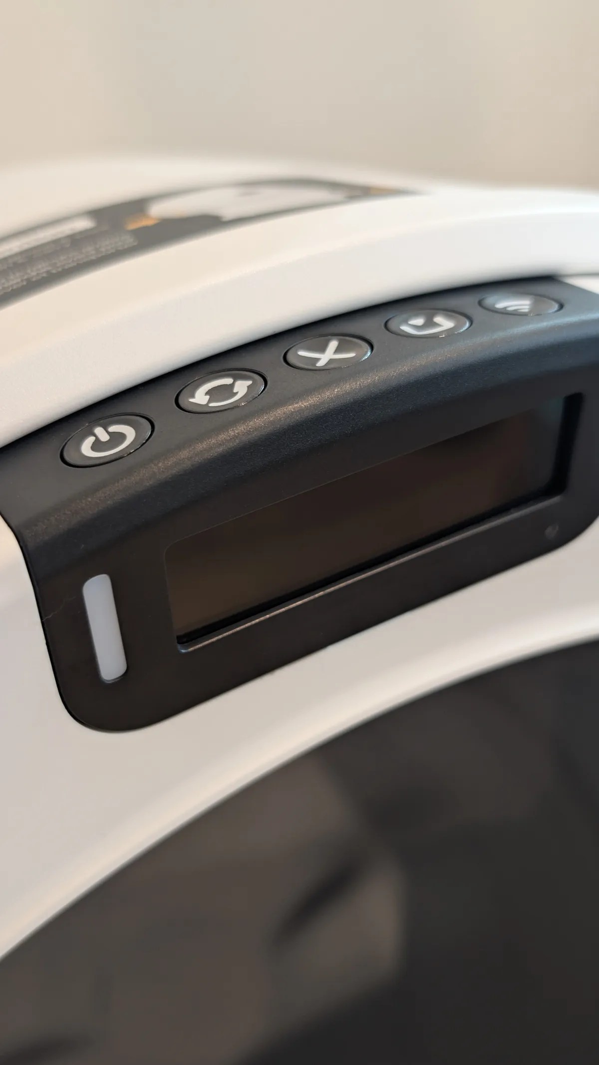 Close-up of the Litter-Robot 5 Pro control buttons and status display