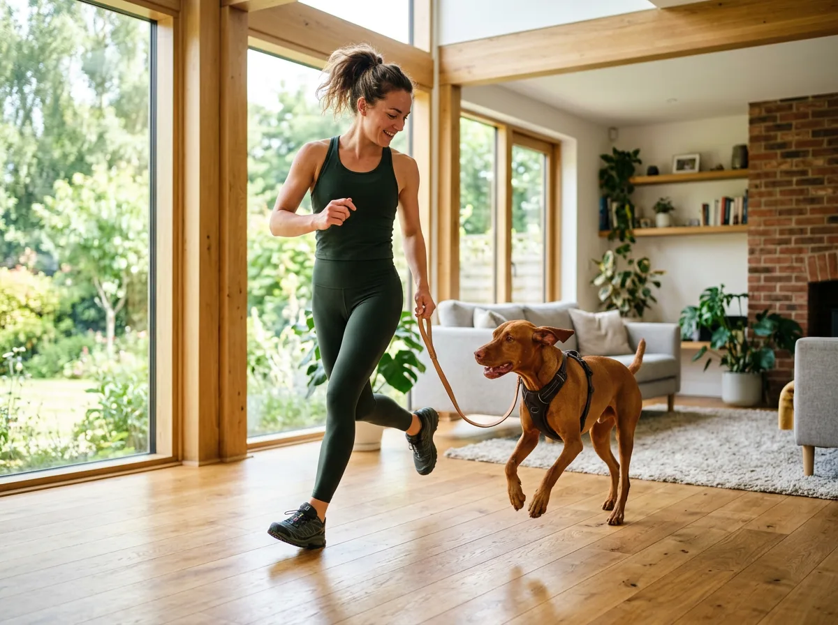 athletic dogs running or jogging with people outdoors illustrating What Makes a Great Running Dog