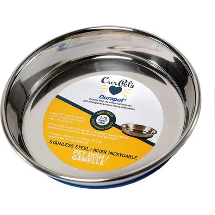 Durapet Premium stainless steel cat and dog bowl with rubber base