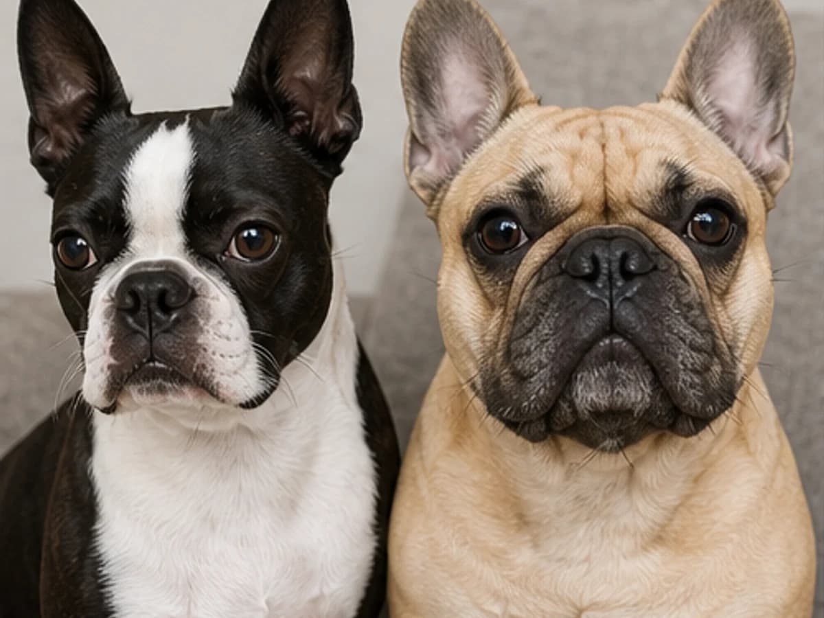 Close natural portrait showing ear, muzzle and coat differences