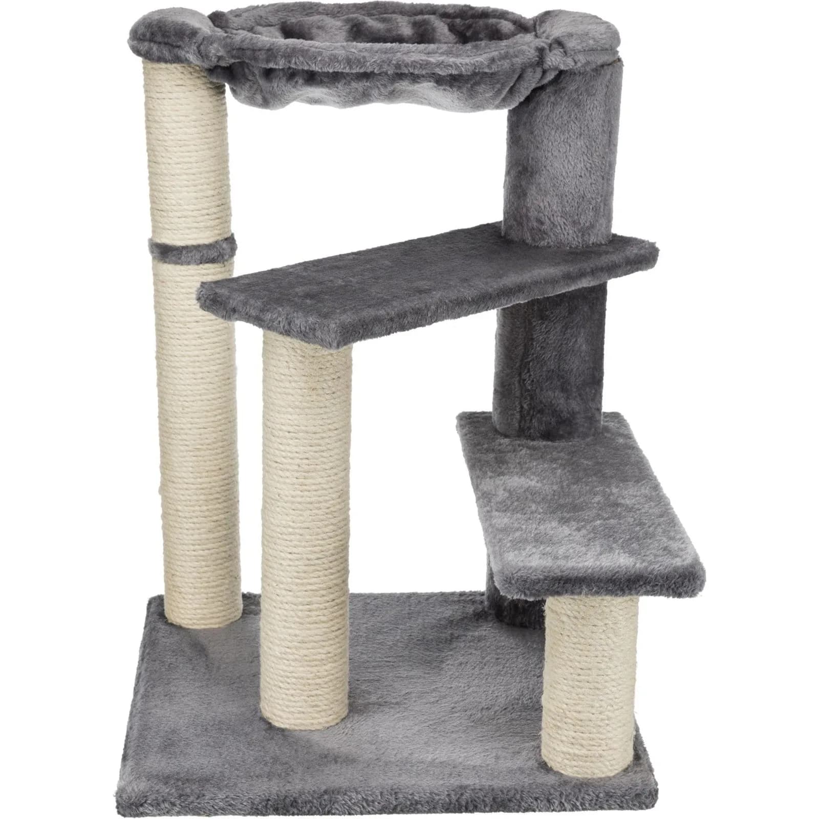 Gray TRIXIE Baza Senior with staggered platforms below its top resting bed.